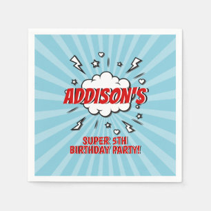 Superhero Comic Birthday Party Paper Napkin