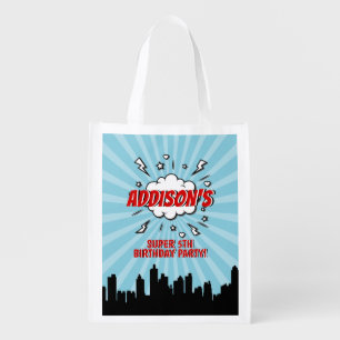 Superhero Comic Birthday Party Tote Bag