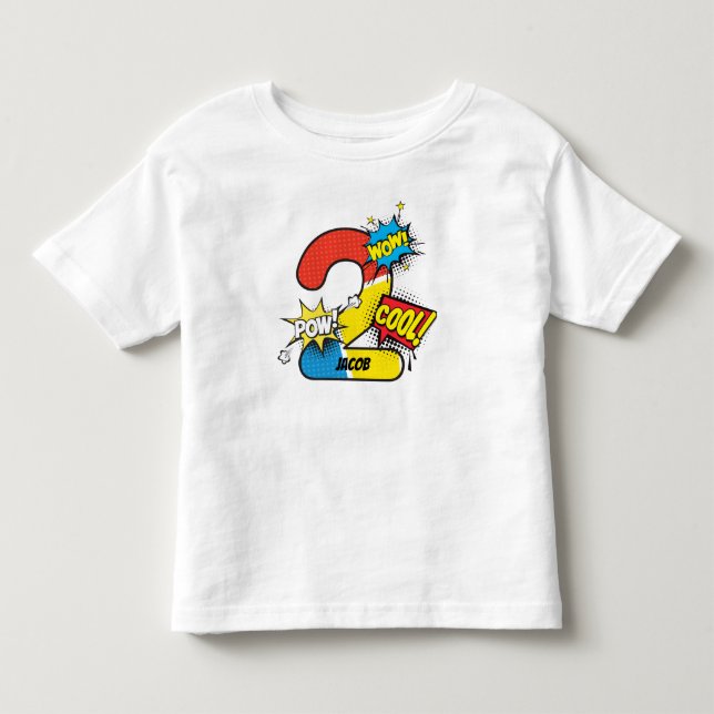 Superhero Comic Book 2nd Birthday Toddler T-shirt (Front)