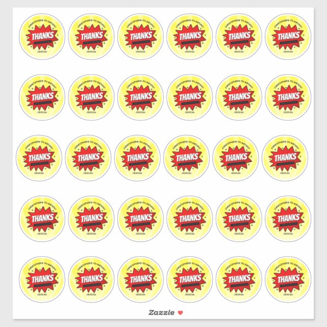 Superhero Comic Book Any Age Birthday 2" Round Sticker (Sheet)