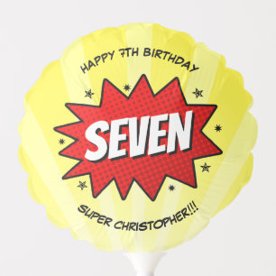 Superhero Comic Book Any Age Birthday Balloon