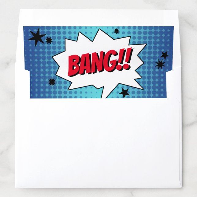 Superhero Comic Book Any Age Birthday Envelope Liner (In Envelope)