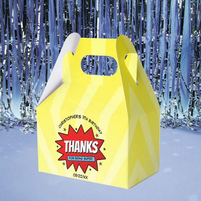 Superhero Comic Book Any Age Birthday Favor Boxes (Creator Uploaded)