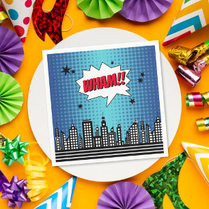 Superhero Comic Book Any Age Birthday Napkins