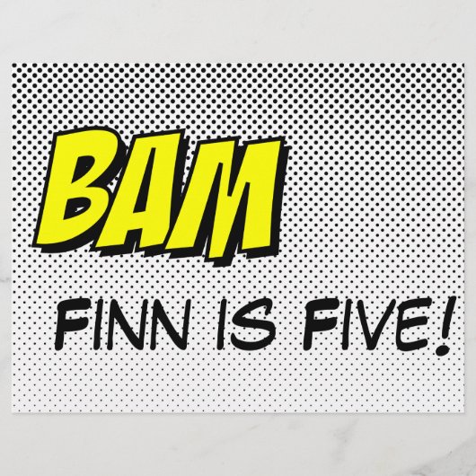 Superhero Comic Book "Bam" Design Poster (Front)