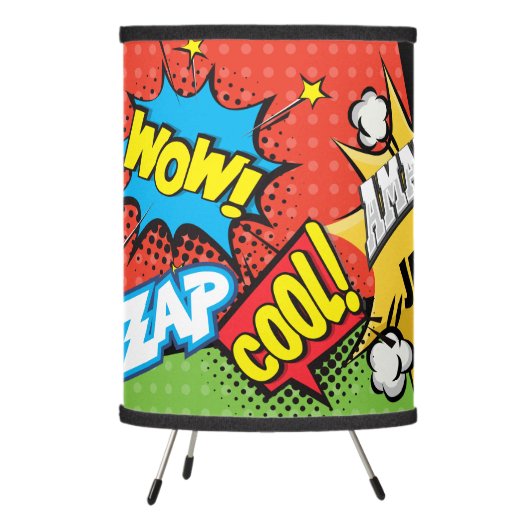 Superhero Comic Book Custom Tripod Lamp (Left)