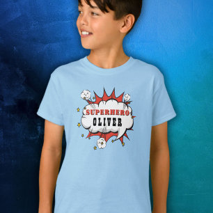 Superhero Comic Boy Birthday Party Guest of Honor T-Shirt