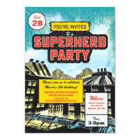 Superhero Comic Party Invitation