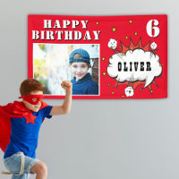 Superhero Comic Speech Bubble Boy Birthday Photo