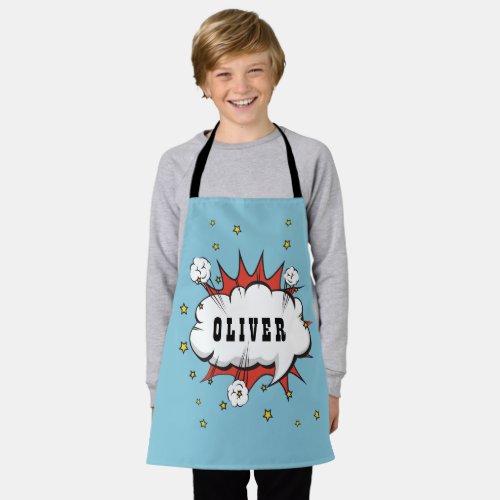 Superhero Comic Speech Bubble Boy Name Apron - Superhero Comic Speech Bubble Boy Name Apron. Add your name. 