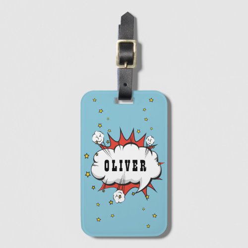 Superhero Comic Speech Bubble Boy Name Luggage Tag - Superhero Comic Speech Bubble Boy Name Luggage Tag. Add your name. 