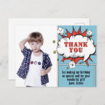 Superhero Comic Speech Bubble Photo Birthday Thank Postcard