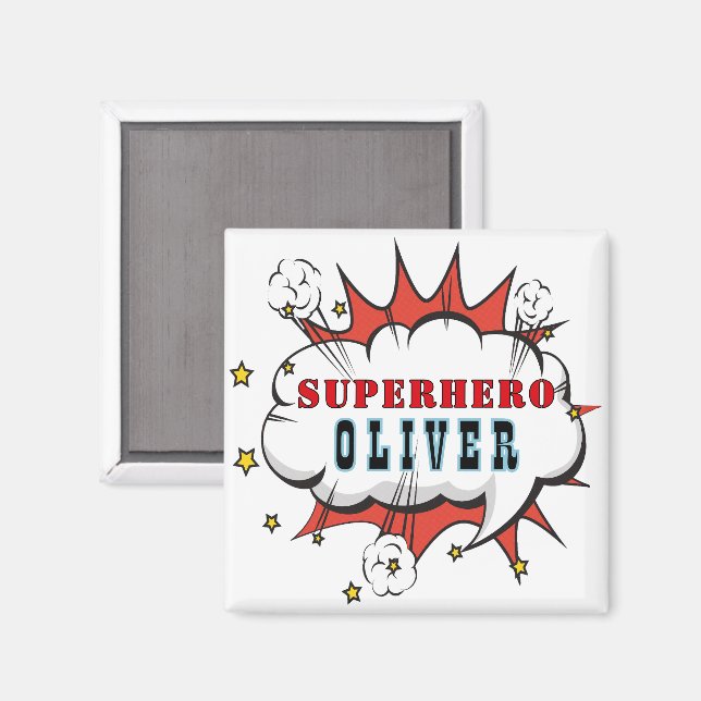 Superhero Comic Speech Cloud Boy Birthday Party  Magnet (Front/Back)