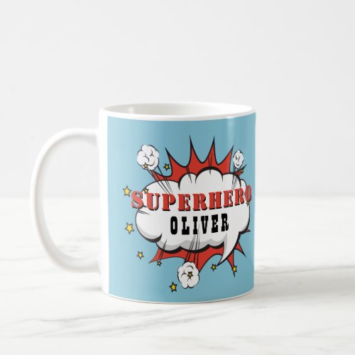 Superhero Comic Speech Cloud Boy  Coffee Mug