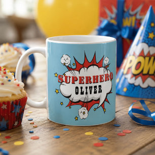 Superhero Comic Speech Cloud Boy Coffee Mug
