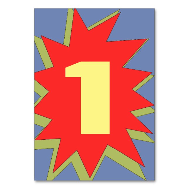 Superhero Comic Table Numbers (Front)