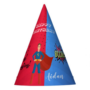 Superhero Custom Photo Birthday Party Hat