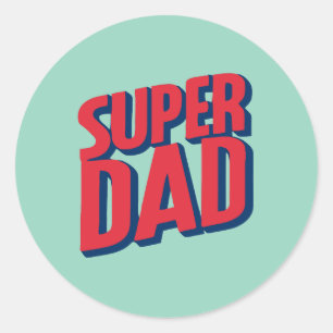 Superhero Dad Classic Round Sticker