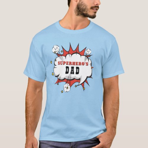 Superhero Dad Comic Birthday Party  T_Shirt