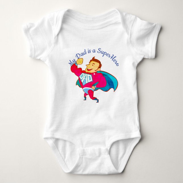 Superhero Dad Custom Baby Bodysuit (Front)