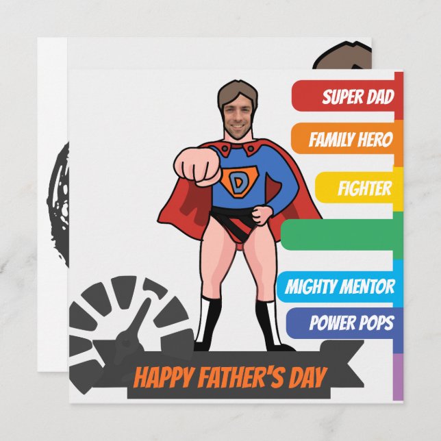 Superhero Dad Father’s Day Card (Front/Back)