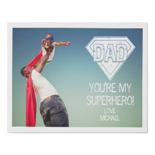 Superhero Dad Father's Day Faux Canvas Photo Print