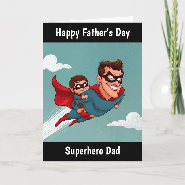 Superhero Dad Personalized Father's Day Card (Front)