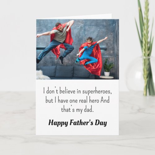 Superhero Dad Personalized Fathers Day Photo  Card