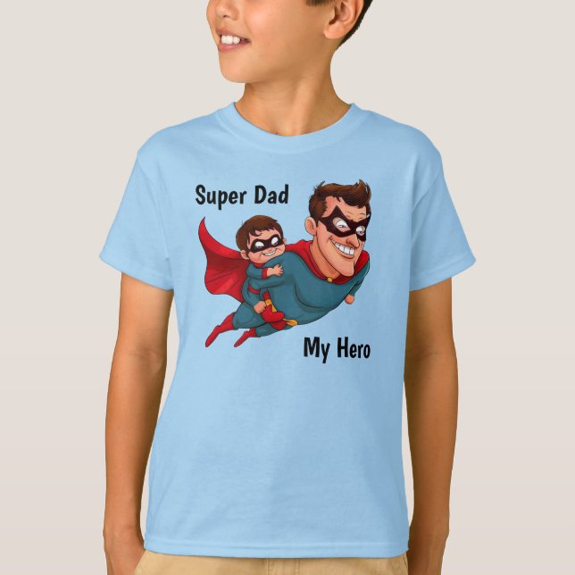 Superhero Dad Personalized Kid's T-Shirt (Front)