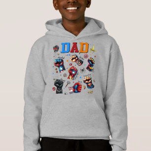 Superhero Dad Power Fists Hoodie