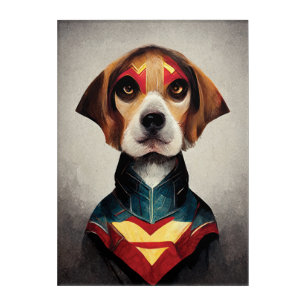 Superhero Dog Portrait Beagle Acrylic Print