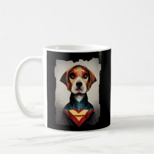 Superhero Dog Portrait Beagle Coffee Mug