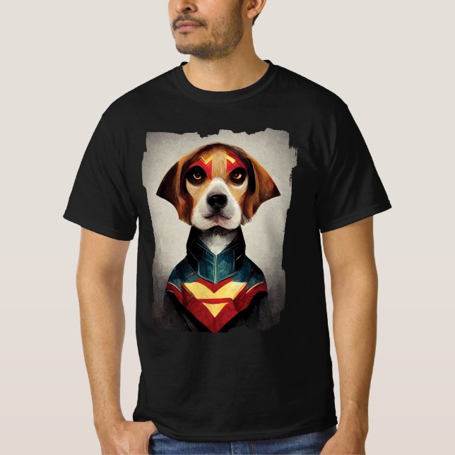 Superhero Dog Portrait | Beagle T-Shirt (Front)