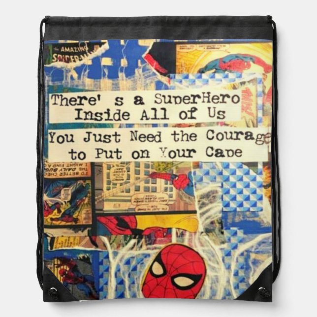 Superhero Drawstring Backpack (Front)