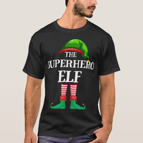 Superhero Elf Matching Family Christmas Pajama T_Shirt