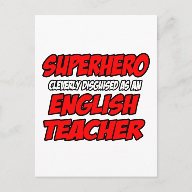 Superhero...English Teacher Postcard (Front)