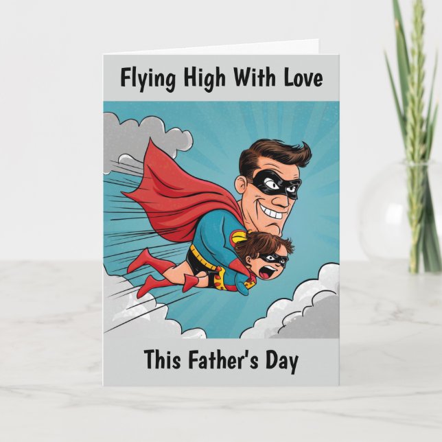 Superhero Father Personalized Father's Day Card (Front)