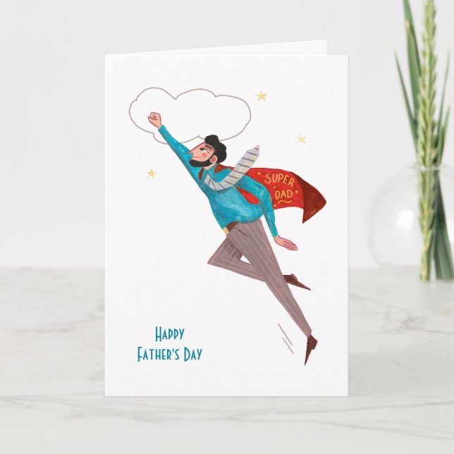 Superhero fathers day greeting  card (Front)