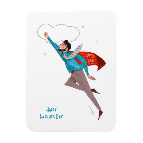 Superhero fathers day Greeting Magnet