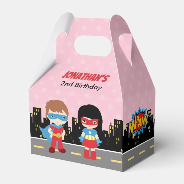 Superhero Favor Box (Kids Birthday Party Favors) (Back Side)