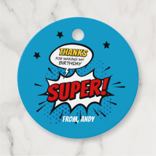 Superhero Favor Tag, Superhero Thank You Tags