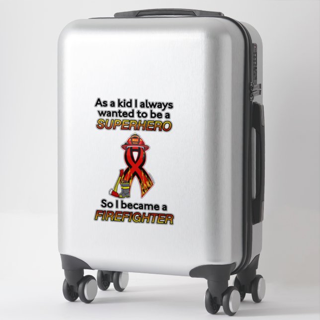 SUPERHERO...Firefighter Sticker (Suitcase)