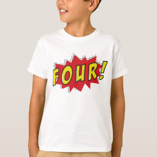 Superhero four years old party birthday boys T-Shirt