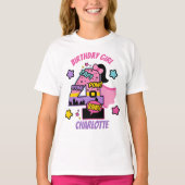 Superhero Fourth Birthday Girl 4th Super Girl T-Shirt (Front)