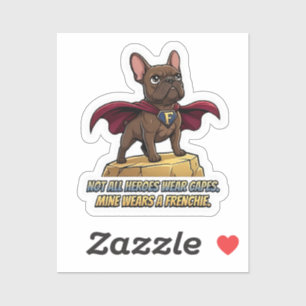 Superhero French Bulldog Cute Frenchie Hero Design Sticker