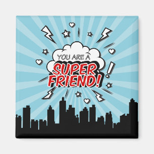 Superhero Friend Comic Valentine Magnet