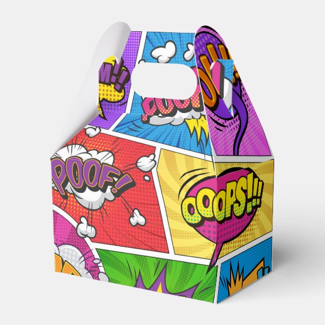 Superhero Gamer Comic book design FAVOR BOX (Front Side)