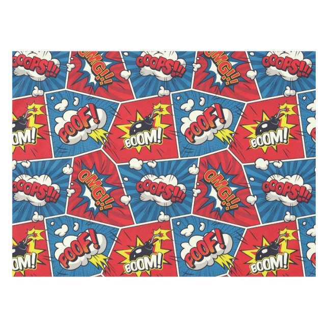Superhero/Gamer Party Table Cloth (Front (Horizontal))