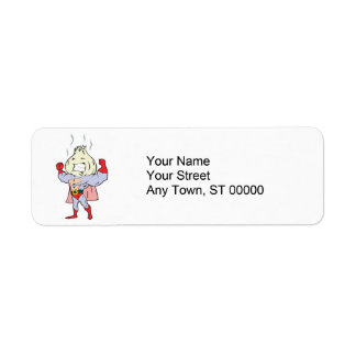 superhero garlic character label
