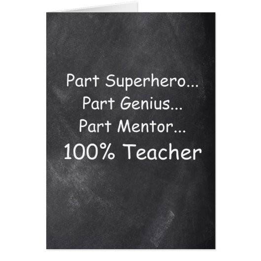 Superhero Genius Mentor Teacher Chalkboard Gift (Front)
